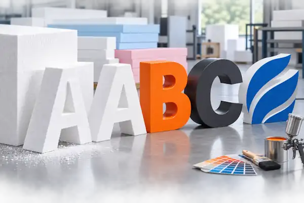 Letras y logotipos cortados y pintados de EPS y XPS