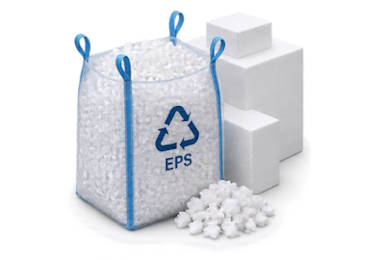 Reduced EPS waste material returned to the EPS manufacturer